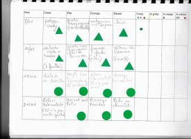 Cahier cantine AESH - Fiche de suivi repas - comportement - exemple 1