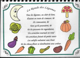 Cahier cantine AESH - Poésie La ronde des légumes